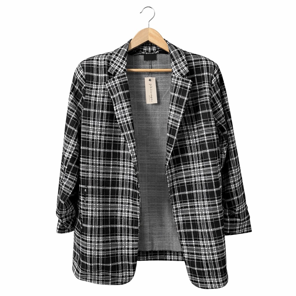 Philosophy Black and White Checkered Blazer-size XL